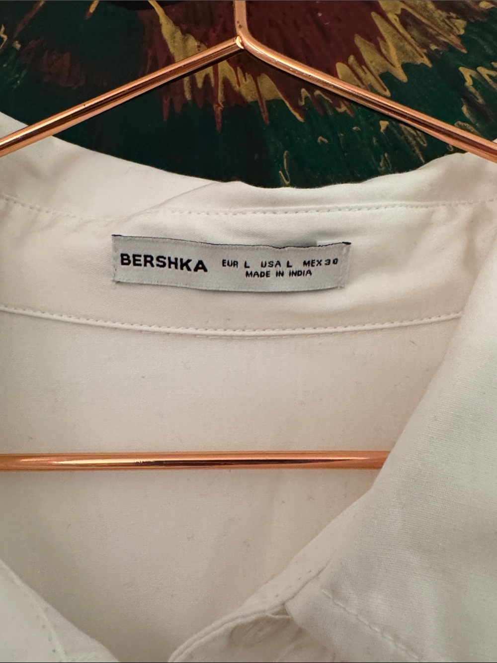 Bershka Classic White Collared Shirt NWOT - Picture 2 of 5